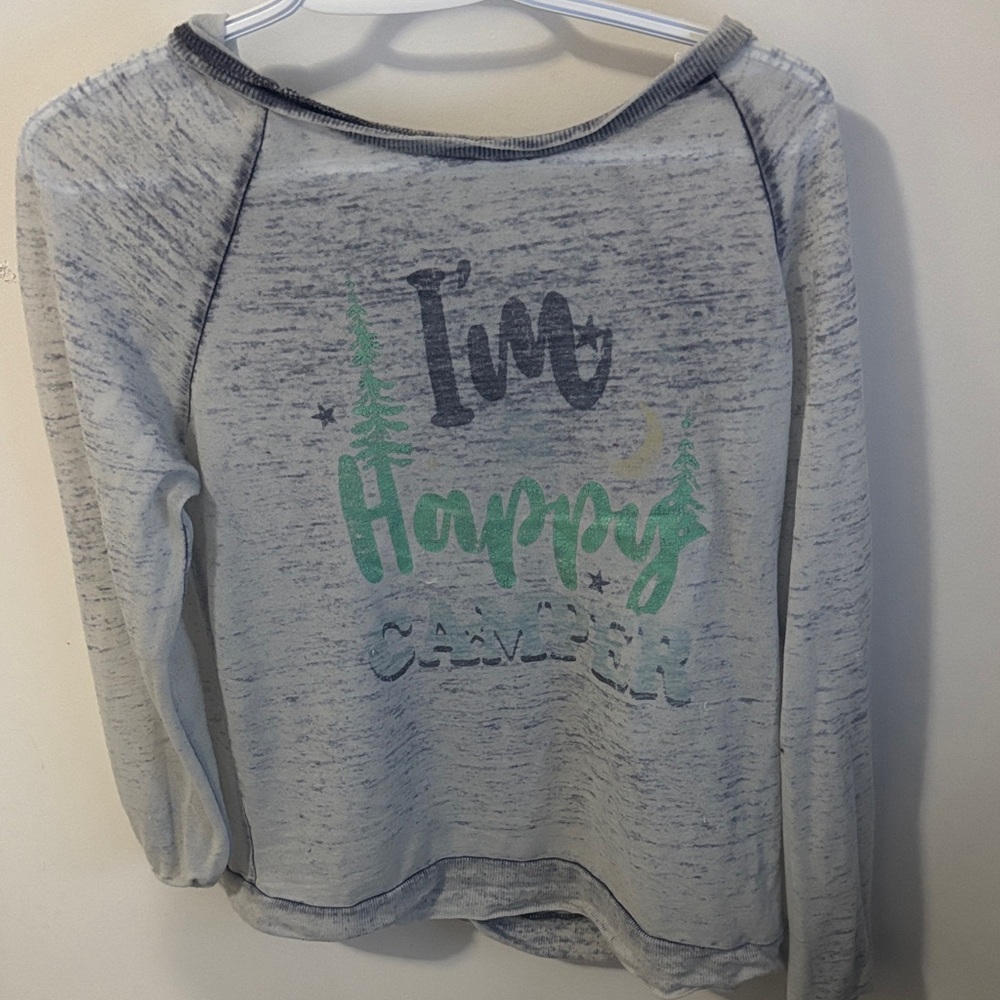 Miken I'm Happy Camper Sweatshirt - Gray